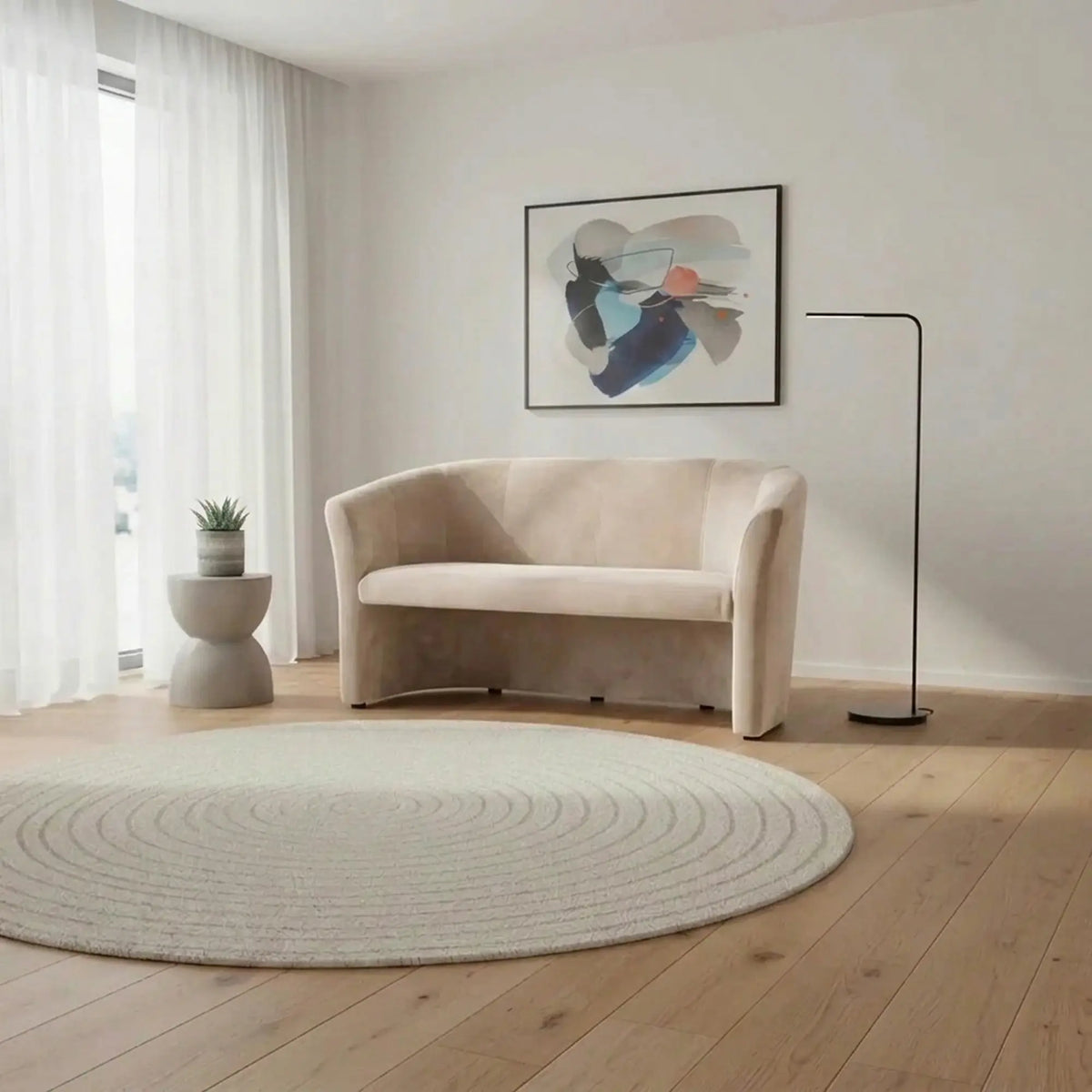 Canapea TM-3, stofa catifelata bej inchis - Bluvel 40, 160x60x76 cm
