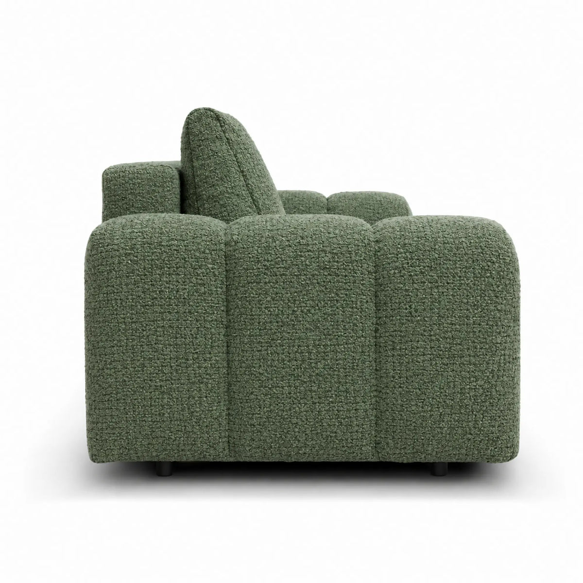Canapea clasica extensibila BESALU, stofa verde - Cremona 39, cu lada depozitare, 239x103x90 cm