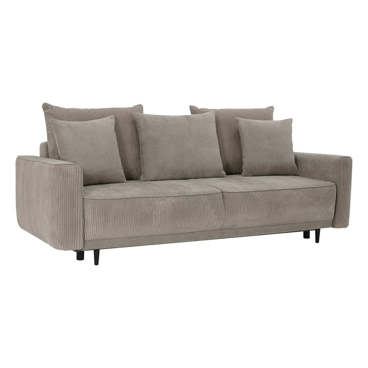 Canapea extensibilă LARISA 2, stofă chenille bej închis, cu ladă depozitare, 233x108x103 cm