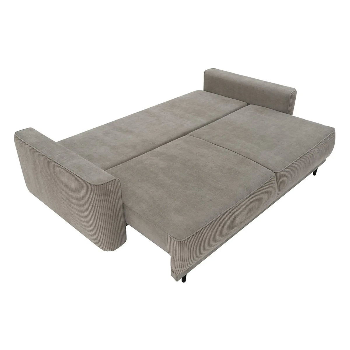 Canapea extensibilă LARISA 2, stofă chenille bej închis, cu ladă depozitare, 233x108x103 cm