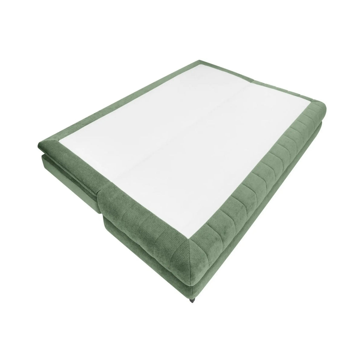 Canapea extensibilă LUMBRO, stofă verde, cu ladă depozitare, 196x91x100 cm