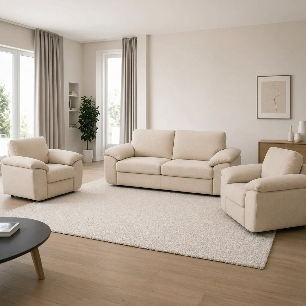 Canapea extensibila 220 EVA, stofa crem - Miracle C273, 220x100x91 cm