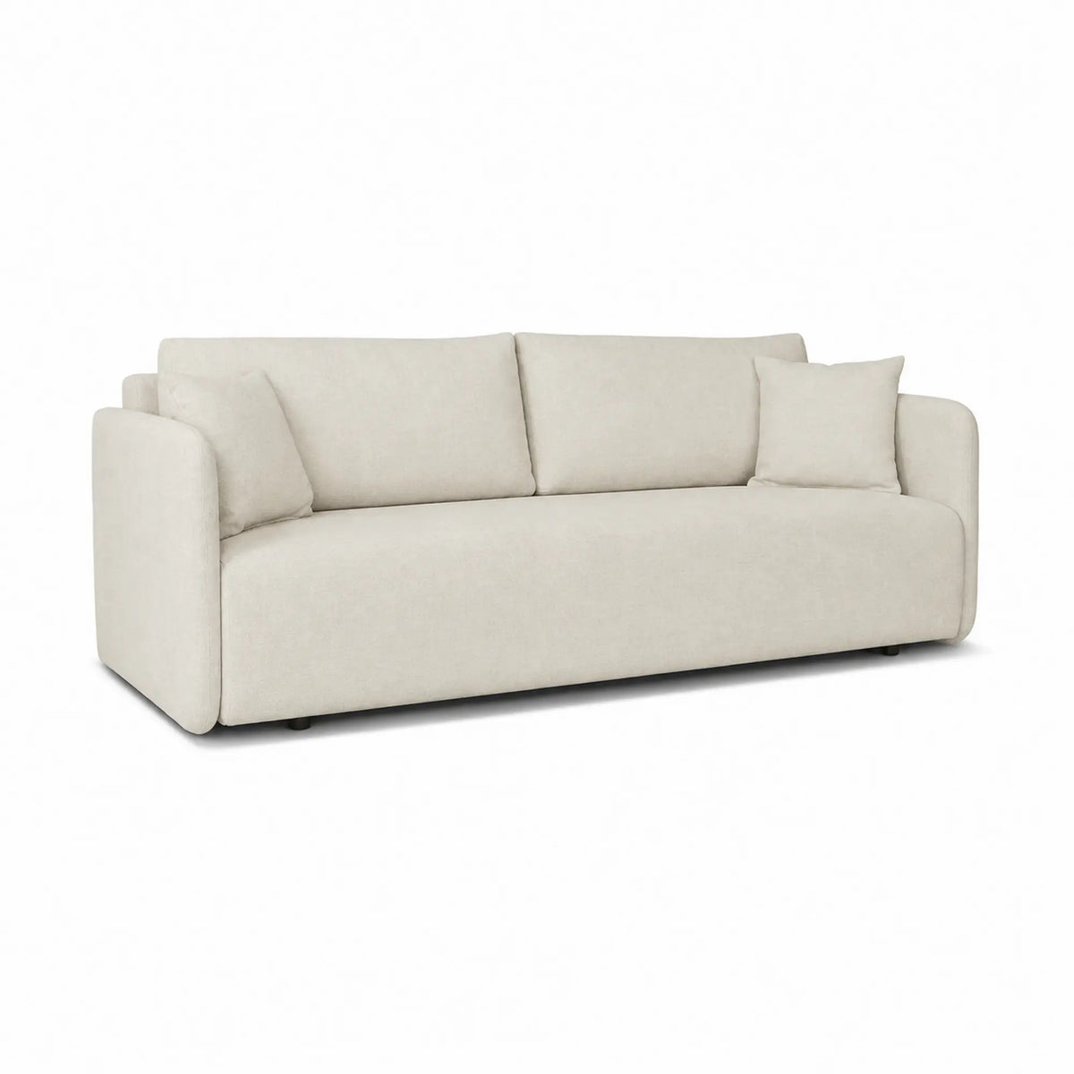 Canapea extensibila Allen, stofa catifelata crem - Monolith 02, cu lada depozitare, 220x100x88 cm