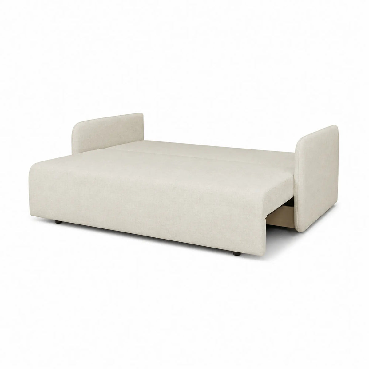 Canapea extensibila Allen, stofa catifelata crem - Monolith 02, cu lada depozitare, 220x100x88 cm