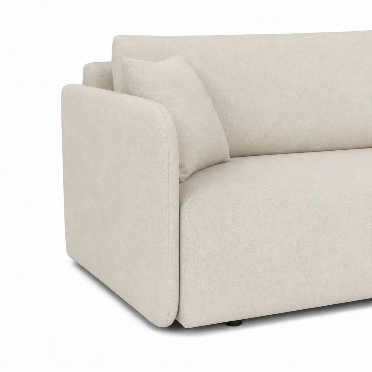 Canapea extensibila Allen, stofa catifelata crem - Monolith 02, cu lada depozitare, 220x100x88 cm