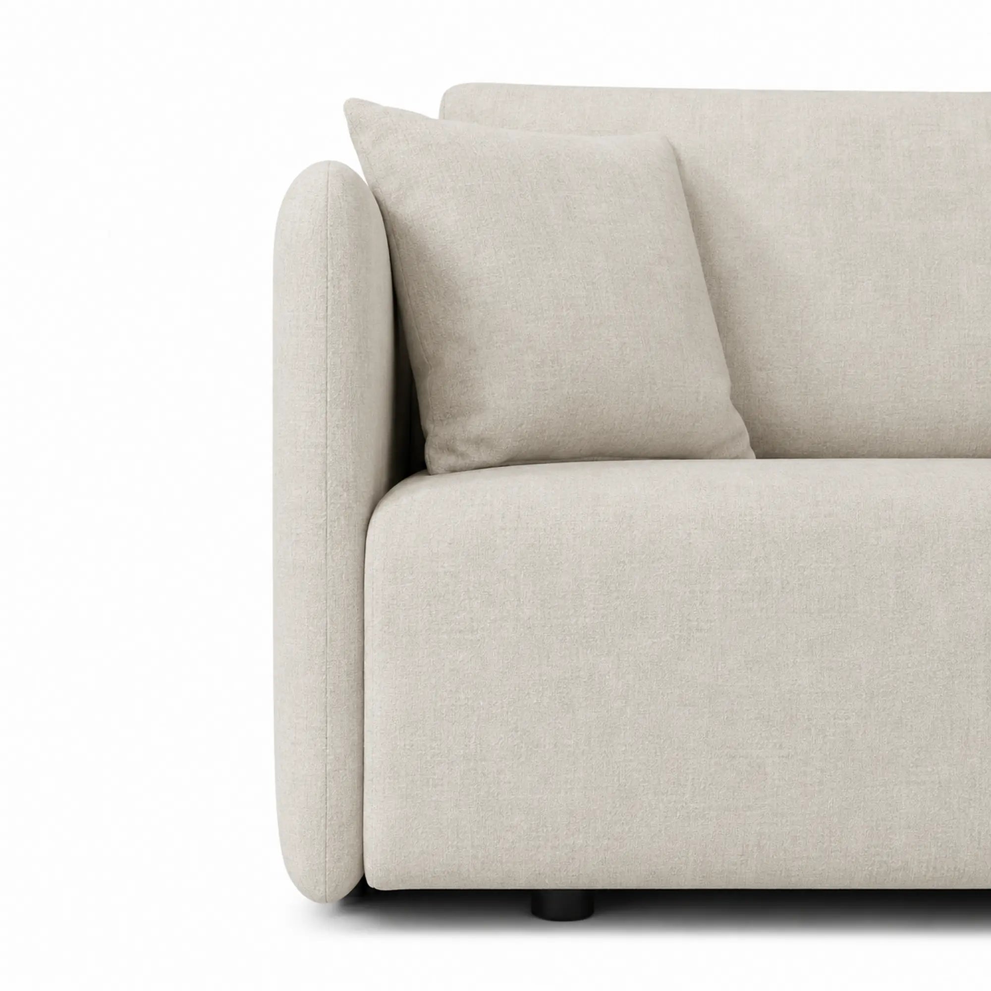 Canapea extensibila Allen, stofa catifelata crem - Monolith 02, cu lada depozitare, 220x100x88 cm