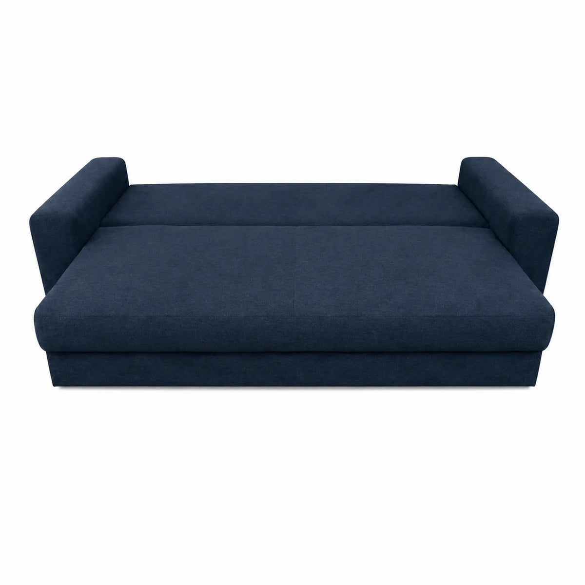 Canapea extensibila GENF, stofa catifelata albastru inchis - Element 13, cu lada depozitare, 247x103x90 cm