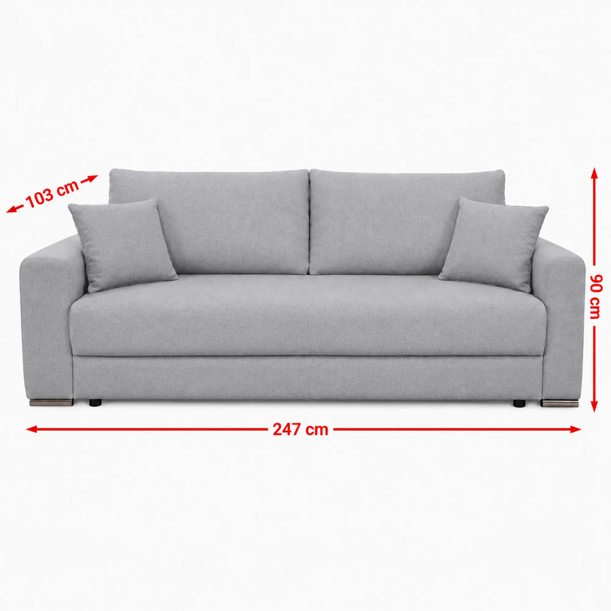 Canapea extensibila Genf, personalizabil materiale gama Oferta Avantaj, cu lada depozitare, 247x103x90 cm