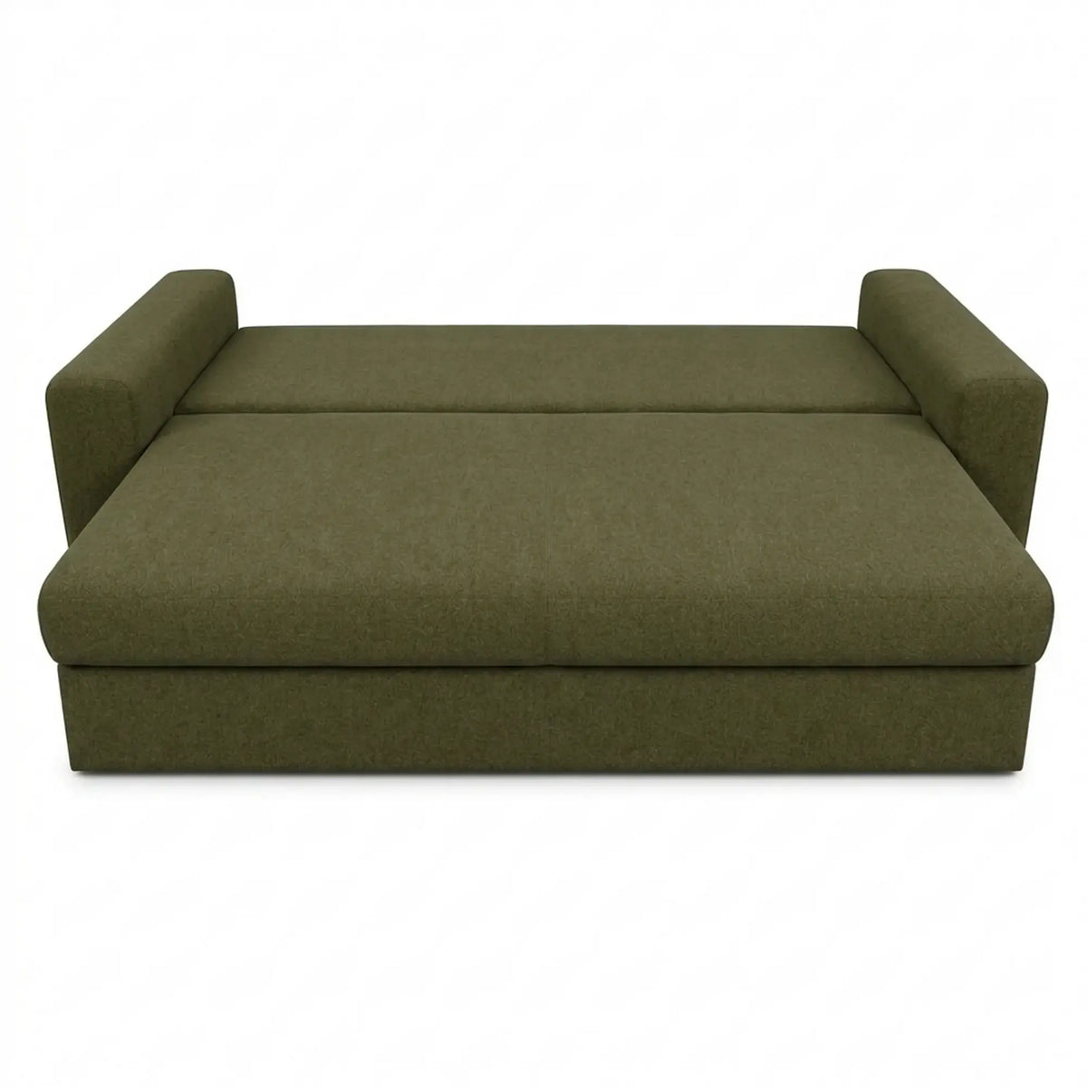 Canapea extensibila GENF, stofa catifelata verde olive - Monolith 38, cu lada depozitare, 247x103x90 cm