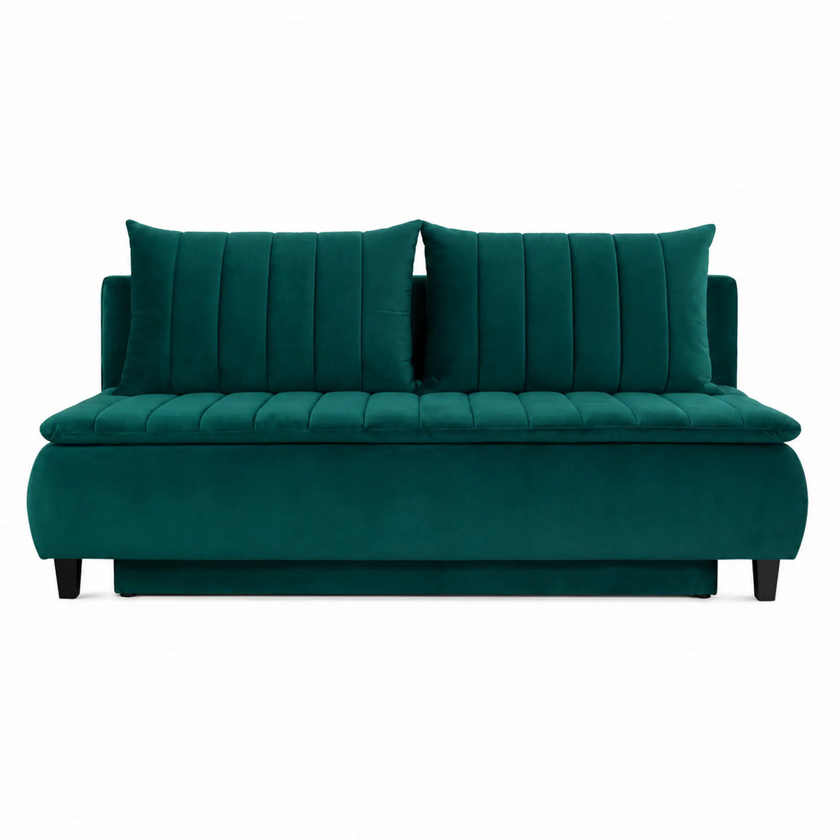Canapea extensibila HARRY, stofa catifelata verde inchis - Element 20, lada depozitare, 208x102x96 cm