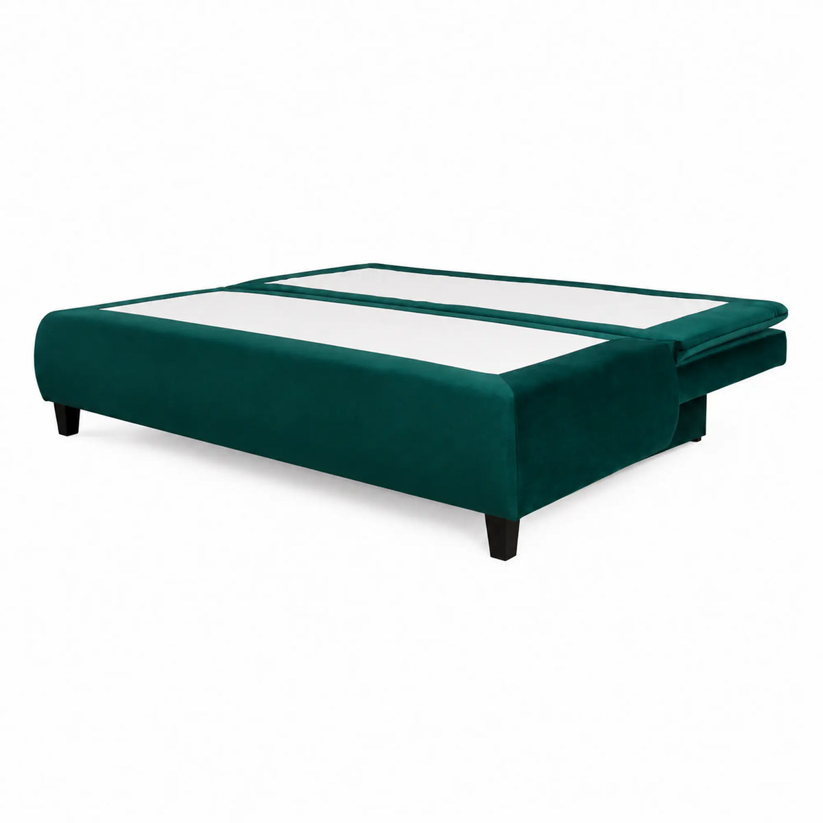 Canapea extensibila HARRY, stofa catifelata verde inchis - Element 20, lada depozitare, 208x102x96 cm
