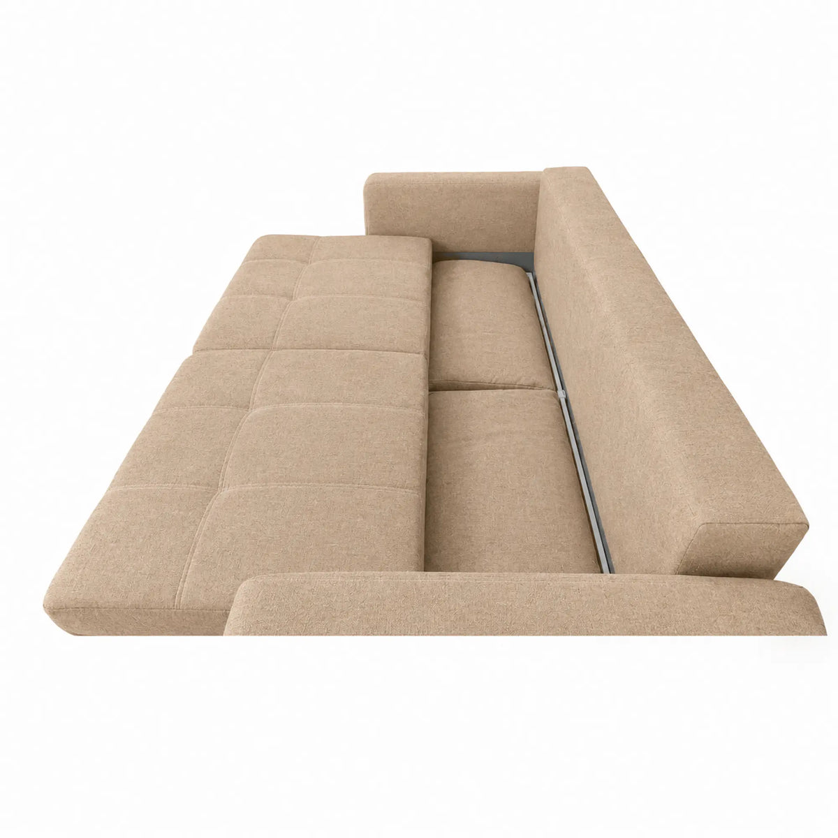 Canapea extensibila KARISA, stofa bej - Element 6, cu spatiu depozitare, 241x113x91 cm