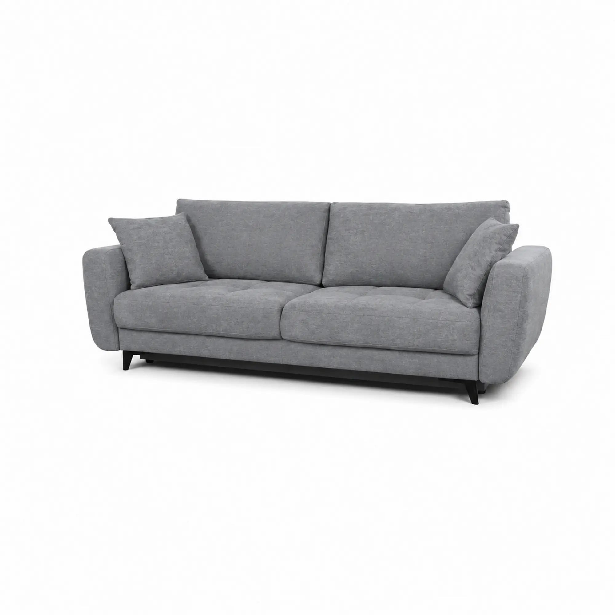 Canapea extensibila KARISA, stofa catifelata gri - Element 23, cu lada depozitare, 241x113x91 cm