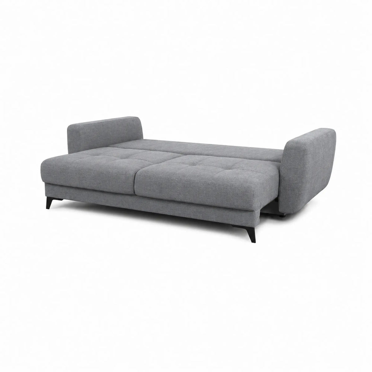 Canapea extensibila KARISA, stofa catifelata gri - Element 23, cu lada depozitare, 241x113x91 cm