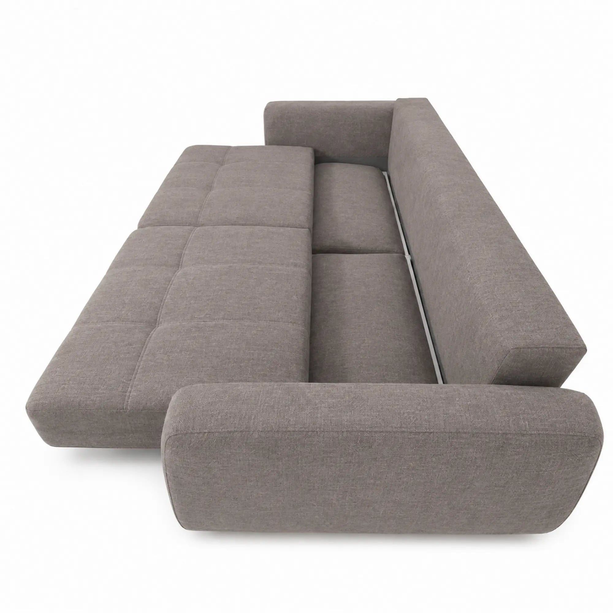 Canapea extensibila KARISA, stofa gri - Element 3, cu spatiu depozitare, 241x113x91 cm
