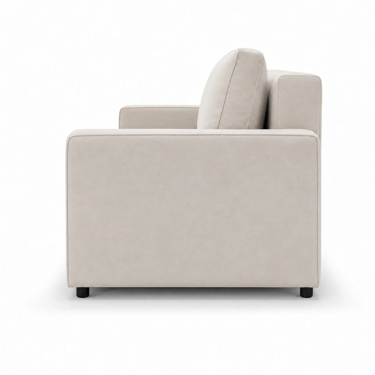 Canapea extensibila NICOLE, stofa catifelata bej - Salvador 02, Stofa de Lux, cu lada depozitare, 232x100x90 cm