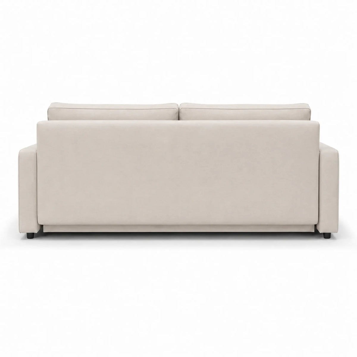 Canapea extensibila NICOLE, stofa catifelata bej - Salvador 02, Stofa de Lux, cu lada depozitare, 232x100x90 cm