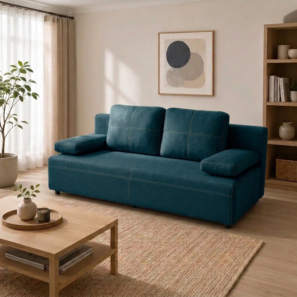 Canapea extensibila NOLA, personalizabil materiale gama Oferta Avantaj, cu lada de depozitare 200x102x92 cm