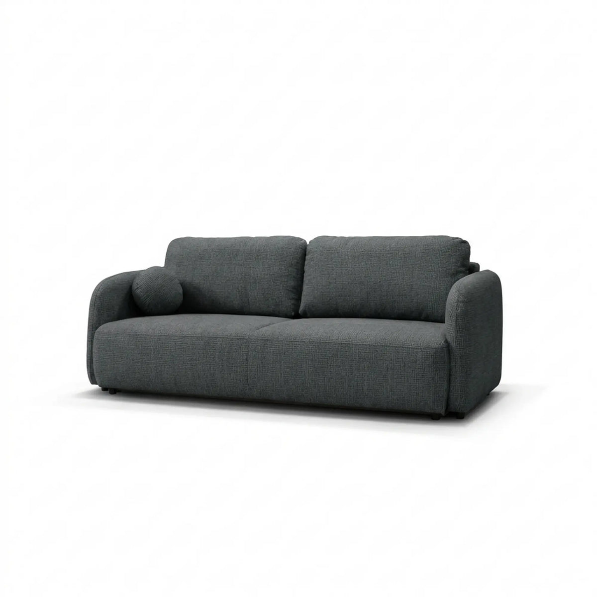 Canapea extensibila SANTIAGO, stofa gri inchis - Cremona 95, cu lada depozitare, 237x107x90 cm