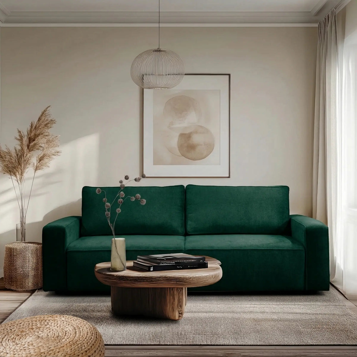 Canapea extensibila SPARK, stofa catifelata verde inchis - Monolith 37, cu lada depozitare, 246x100x90 cm