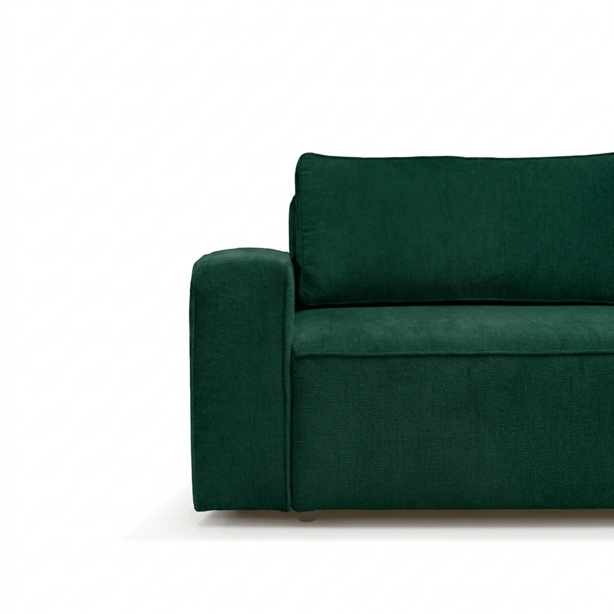 Canapea extensibila SPARK, stofa catifelata verde inchis - Monolith 37, cu lada depozitare, 246x100x90 cm