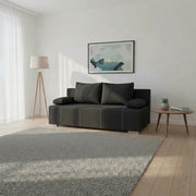 Canapea extensibila STREET IV, stofa catifelata negru - Denver 21, 197x98x95 cm