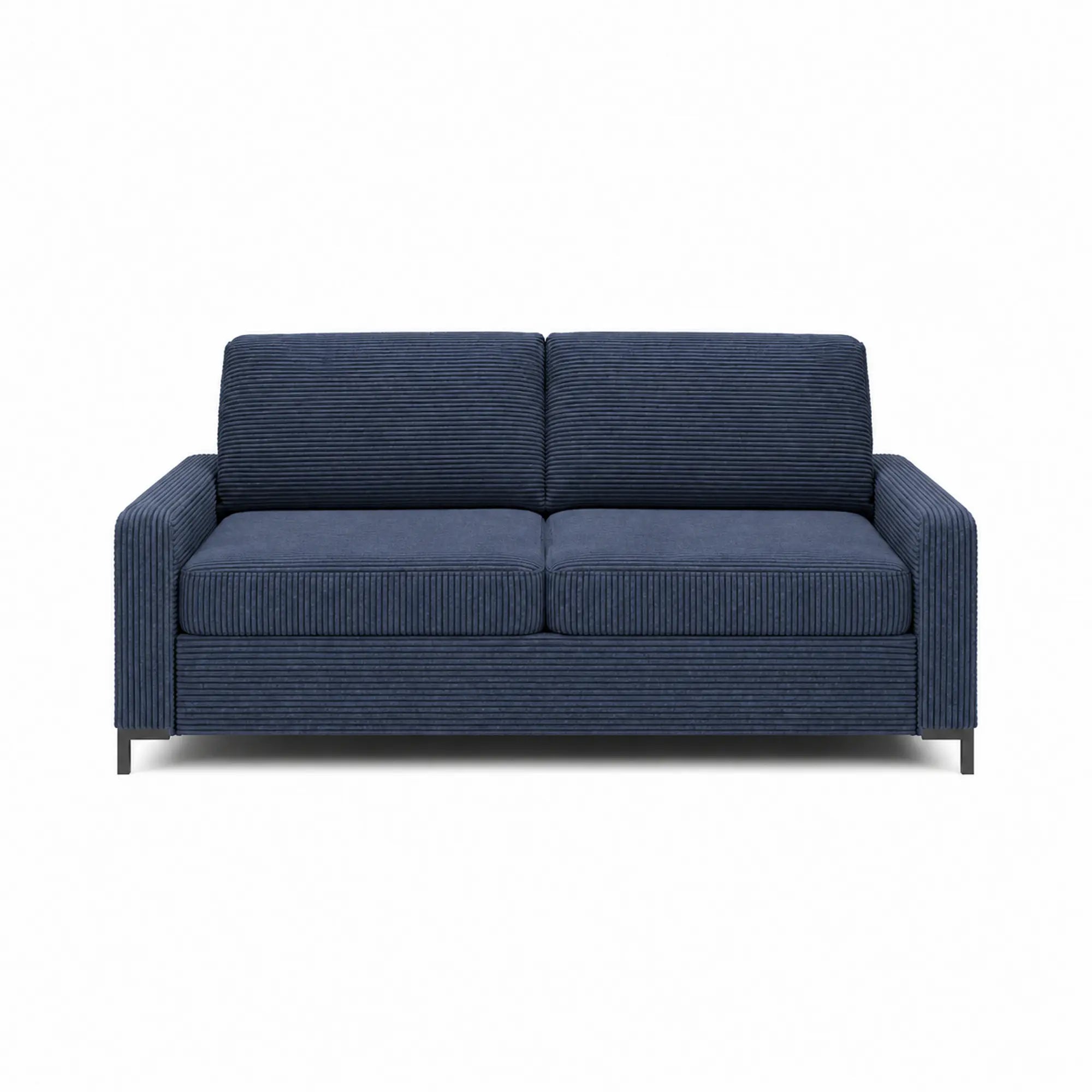 Canapea extensibila TINO 140, stofa catifelata albastru - Poso 05, 187x97x84 cm