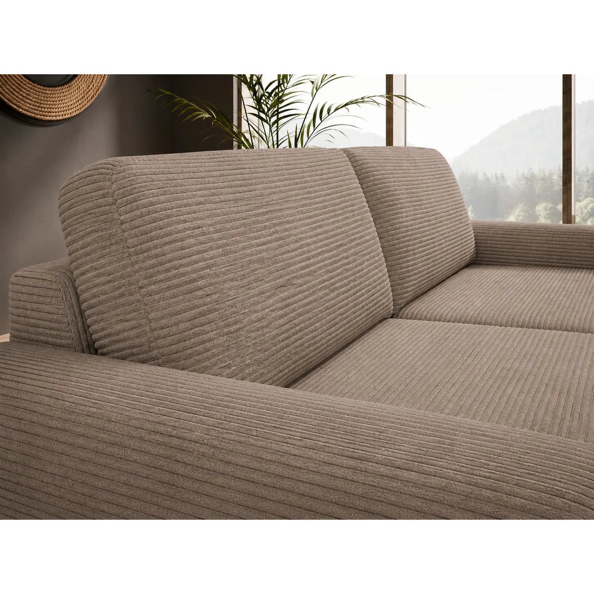 Canapea extensibila VANILLA 140, stofa catifelata bej - Vogue 02, 200x98x87 cm