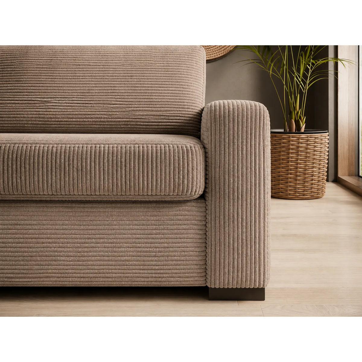 Canapea extensibila VANILLA 140, stofa catifelata bej - Vogue 02, 200x98x87 cm