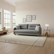 Canapea extensibila VERTO, stofa catifelata gri - Asti 23, 206x93x88 cm
