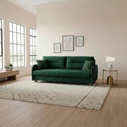 Canapea extensibila VERTO, stofa catifelata verde - Asti 31, 206x93x88 cm