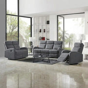 Canapea pliabila OSLO 3S, gri inchis, stofa, 180x95/158x100 cm