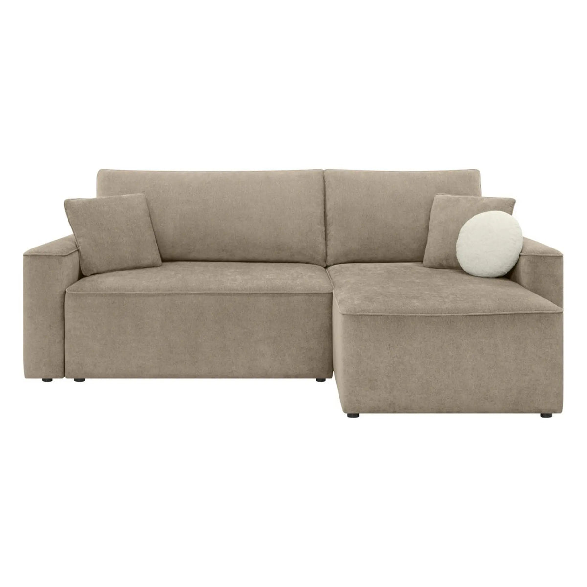 Colțar extensibil LORETTO, universal, taupe, stofă, 259x158x100 cm