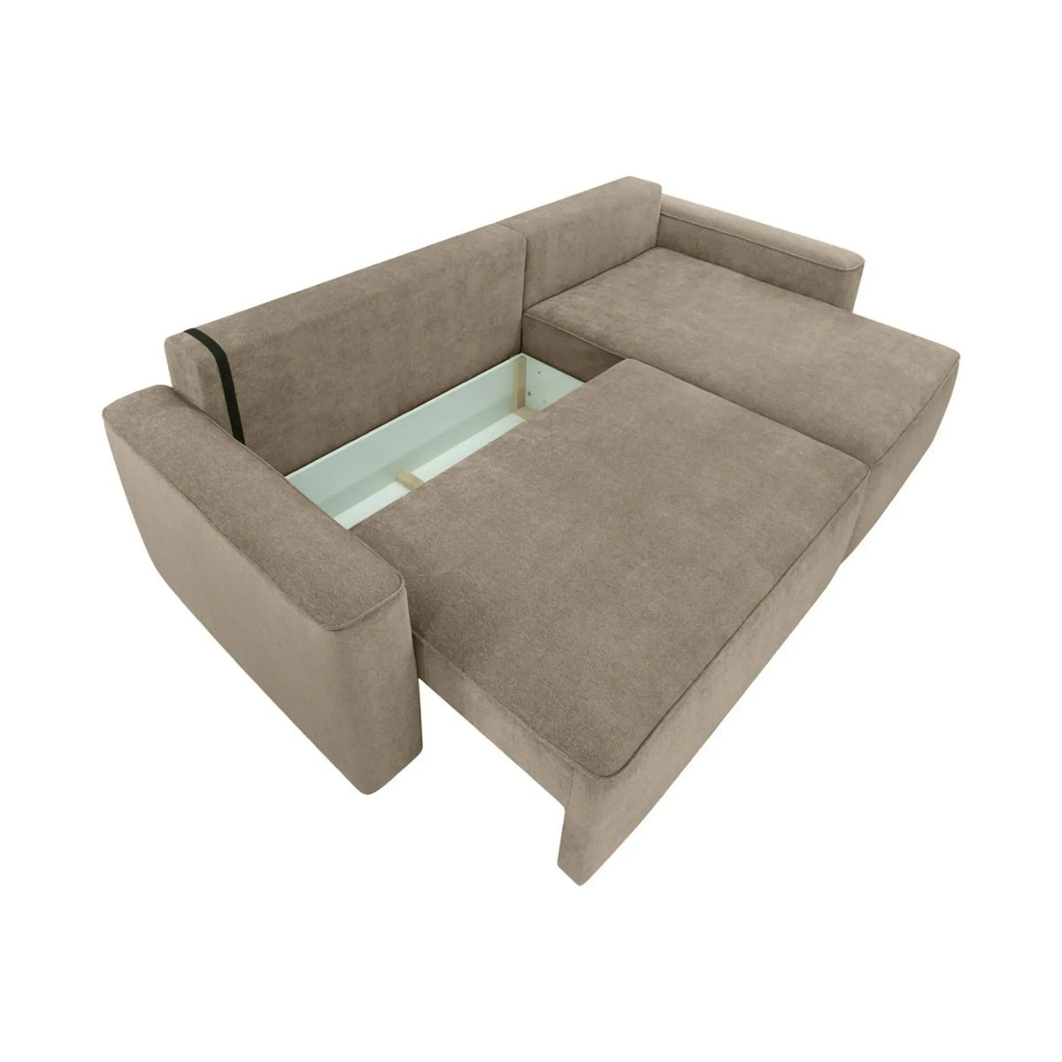 Colțar extensibil LORETTO, universal, stofă taupe, 259x158x100 cm