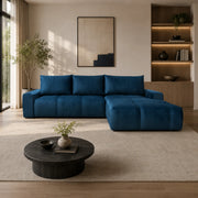 Coltar extensibil Atlantic, personalizabil materiale Gama Platinium, cu lada depozitare, 305x214x94 cm