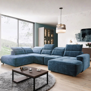 Coltar COLOMBO XL, personalizabil, cu reglaj electric si lada depozitare, 376x227x103 cm