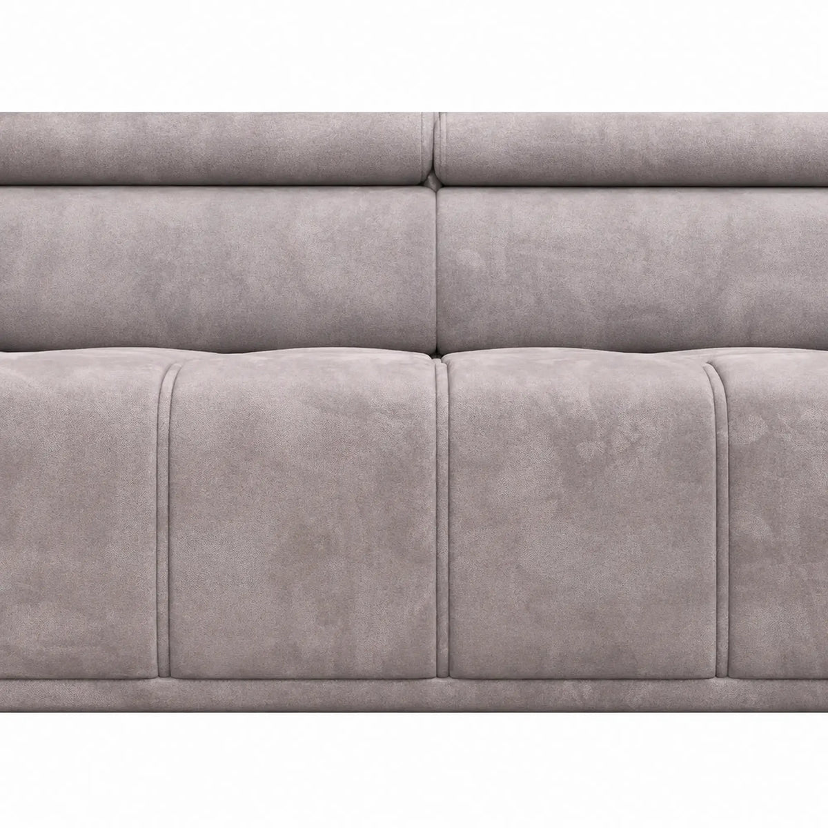 Coltar PALLADIO L, sezlong dreapta, stofa catifelata bej - Whisper 03, cu reglaj electric si tetiere reglabile, 320x220x99 cm