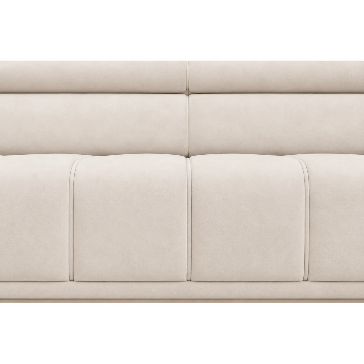 Coltar PALLADIO L, sezlong dreapta, stofa catifelata crem - Salvador 01, cu reglaj electric si tetiere reglabile, 320x220x99 cm