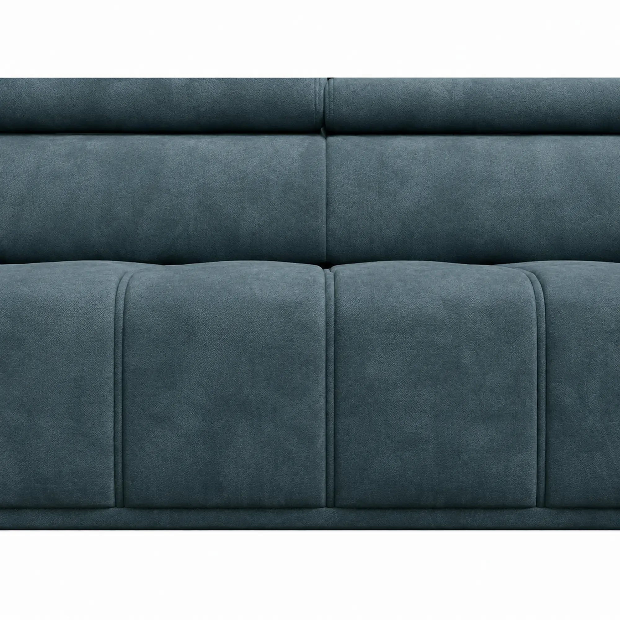 Coltar PALLADIO L, sezlong stanga, stofa catifelata turcoaz inchis - Riviera 87, cu reglaj electric si tetiere reglabile, 320x220x99 cm