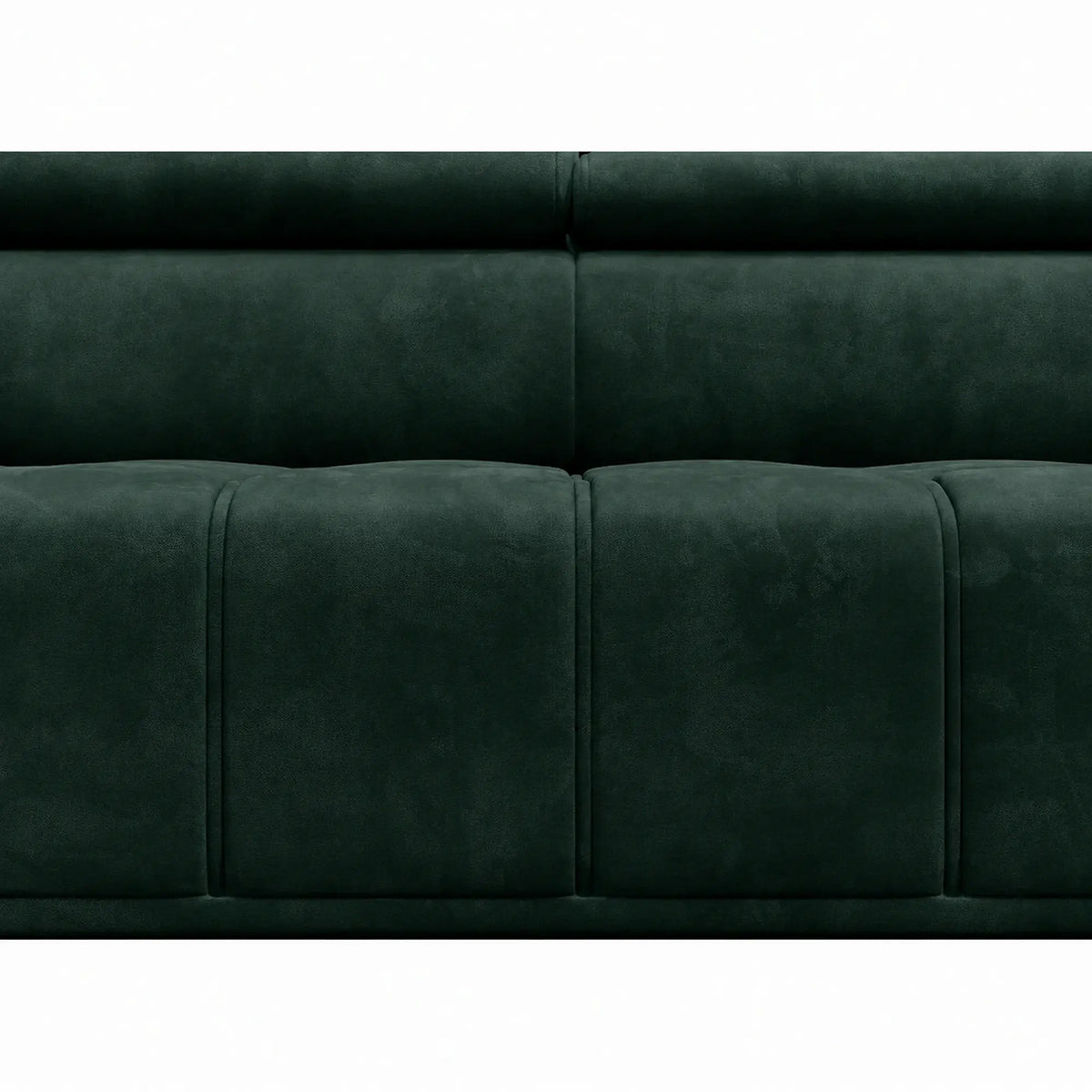 Coltar PALLADIO L, sezlong stanga, stofa catifelata verde inchis - Element 12, cu reglaj electric si tetiere reglabile, 320x220x99 cm
