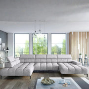 Coltar PLAZA XL, personalizabil, cu reglaj electric, tetiera si spatar reglabil, 385x216x99 cm