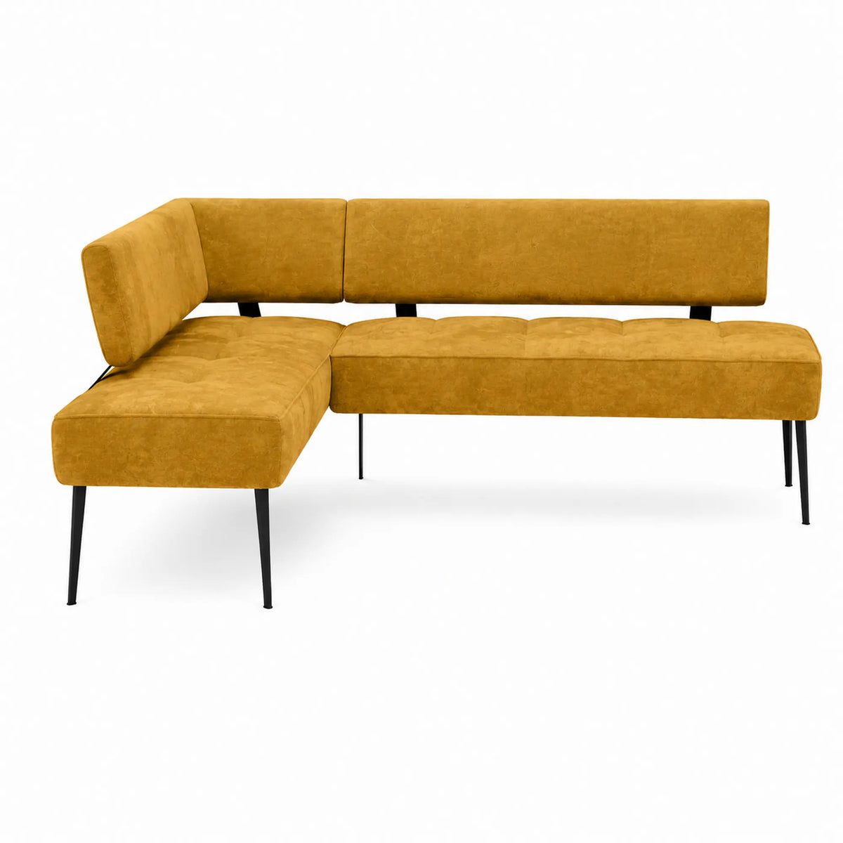 Coltar bucatarie BANCO, sezlong stanga, stofa catifelata galben - Salvador 09, 213x164x89 cm