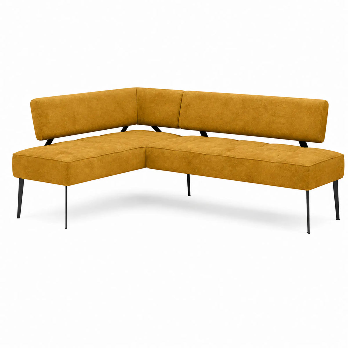 Coltar bucatarie BANCO, sezlong stanga, stofa catifelata galben - Salvador 09, 213x164x89 cm