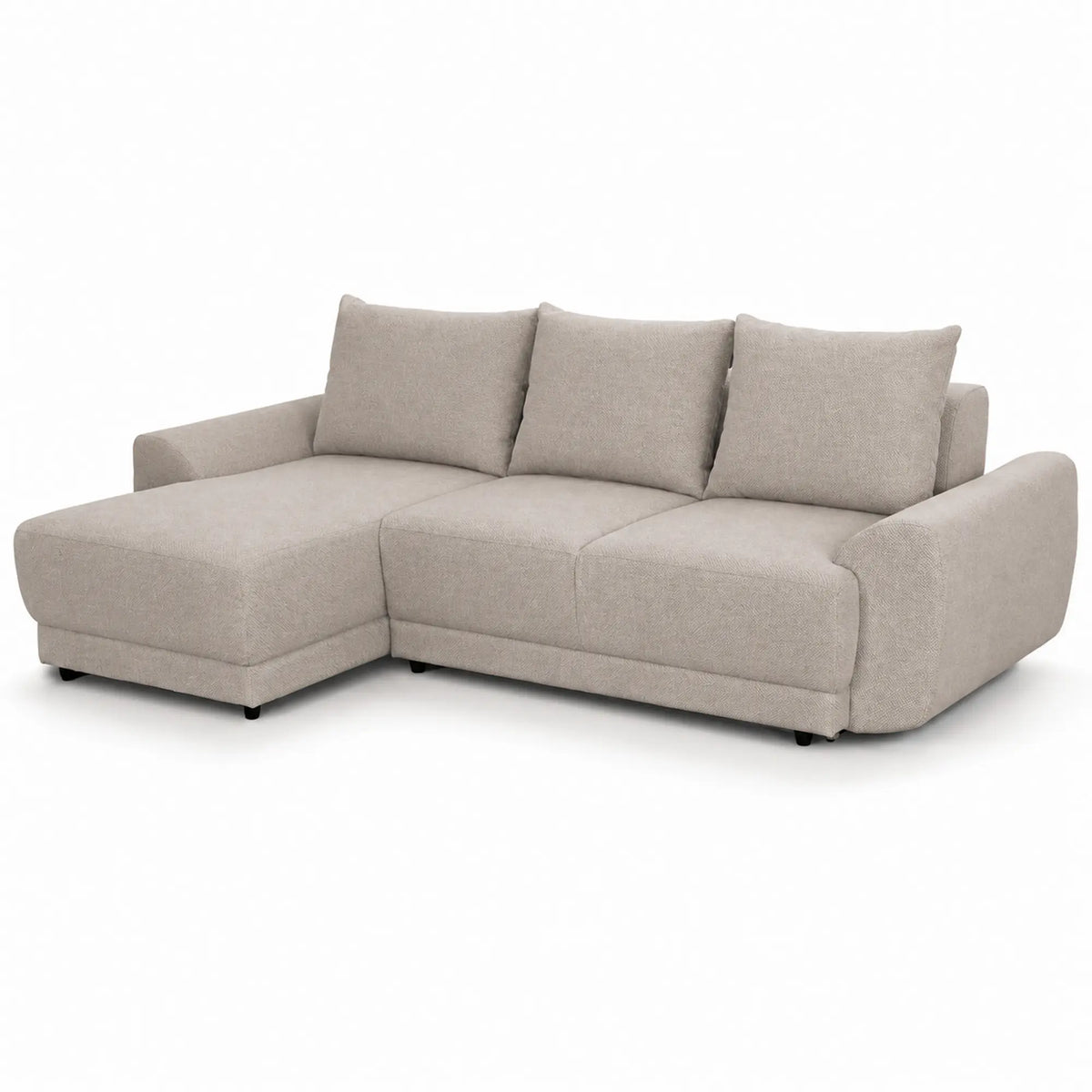 Coltar de living ASTOR, sezlong stanga, stofa bej - New York G008, 254x150x83 cm