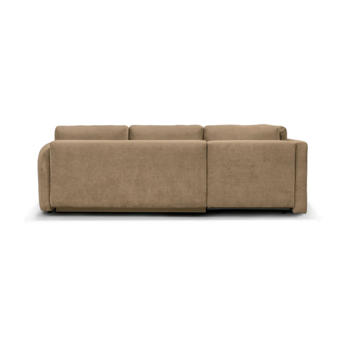 Coltar de living FLAVIA, sezlong dreapta, stofa maro - Cremona 18, cu lada depozitare, 265x215x86 cm