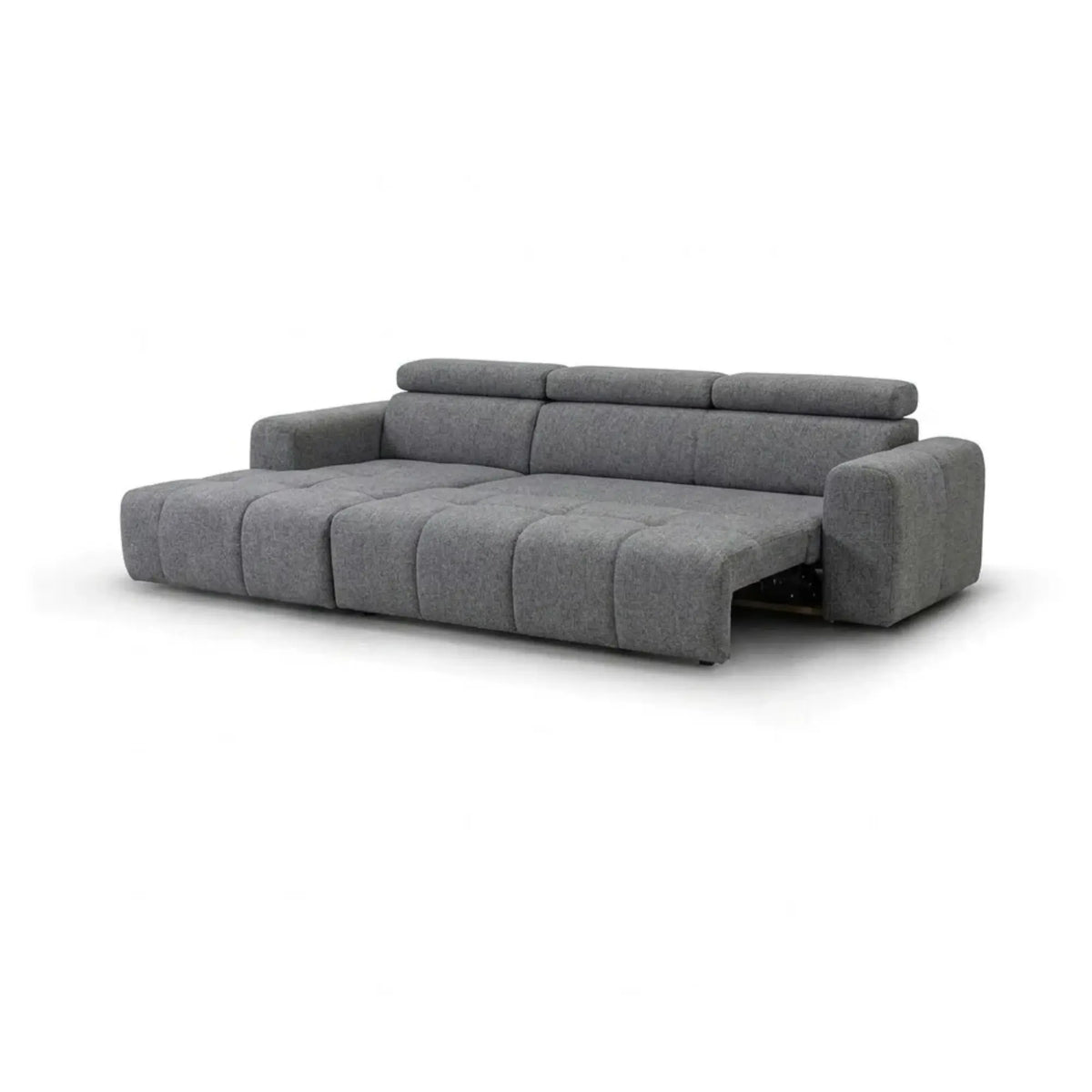 Coltar extensibil 5 locuri LIRRA, sezlong stanga, stofa gri - Cremona 95, cu lada depozitare, 300x185x84 cm