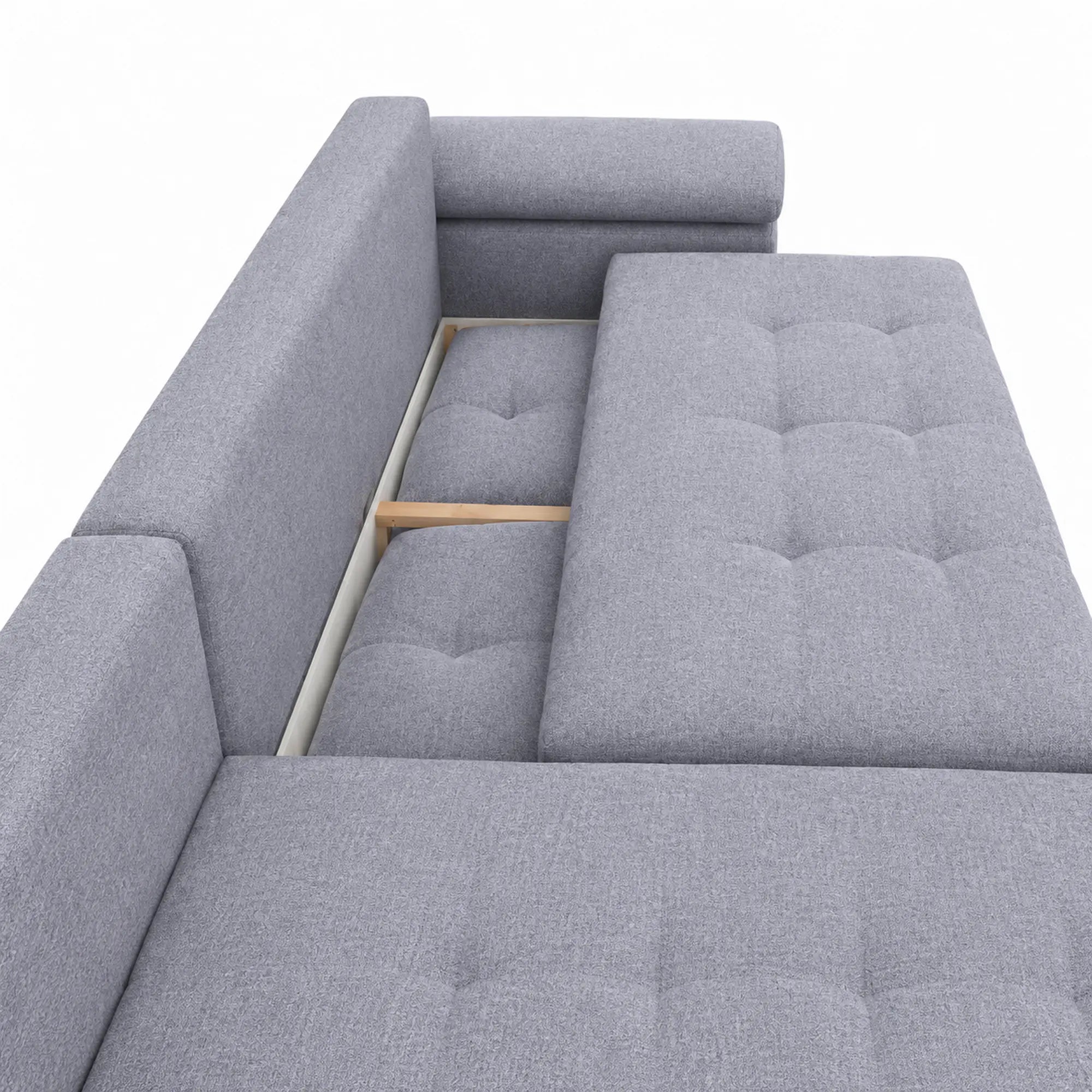 Coltar extensibil EVEREST, universal, stofa clasica gri - Primo 88, cu lada depozitare, 314x213x90 cm