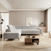 Coltar extensibil GANDI 160, personalizabil, cu lada depozitare si tetiere reglabile, 301x204x99 cm