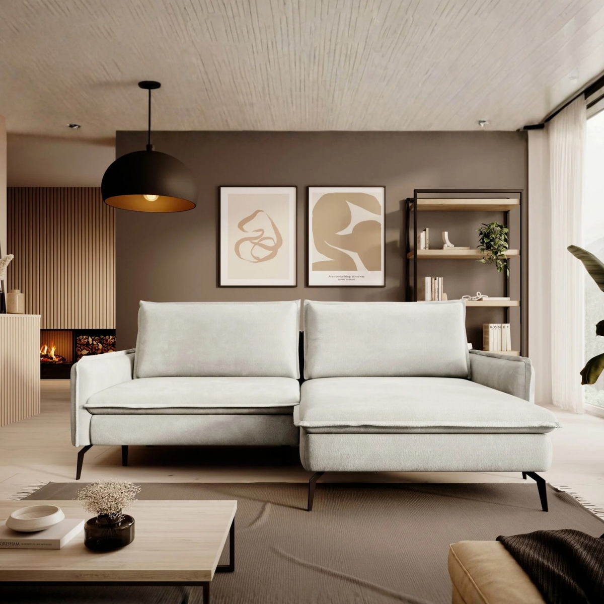 Coltar extensibil GLOSSY, personalizabil, cu lada depozitare, 226x162x88 cm