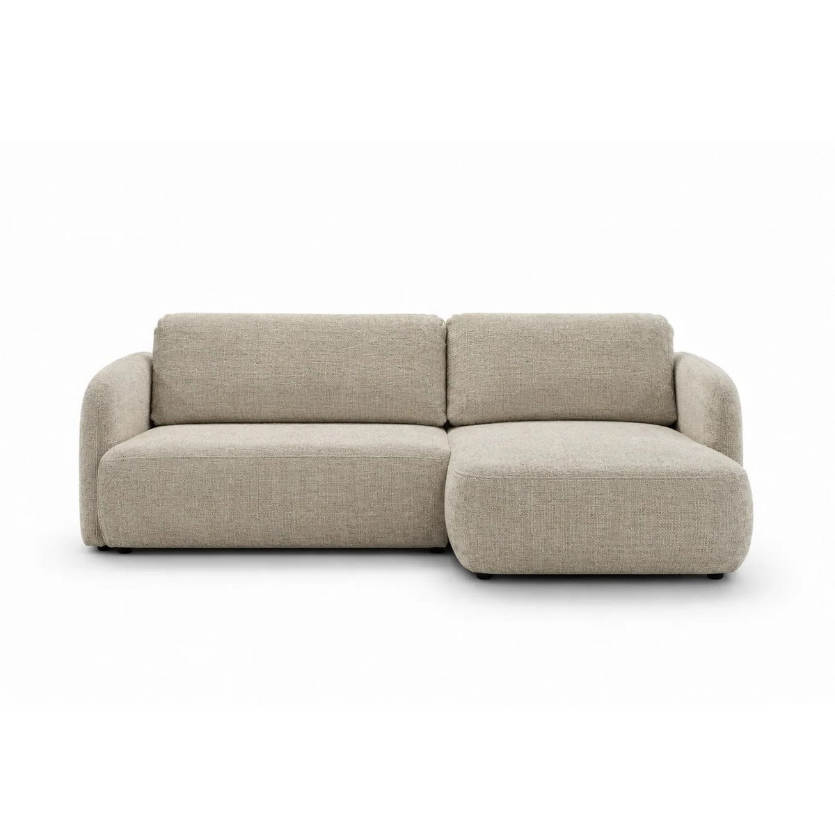 Coltar extensibil SANTIAGO, sezlong dreapta, stofa bej inchis - Cremona 14, cu lada depozitare, 241x154x90 cm